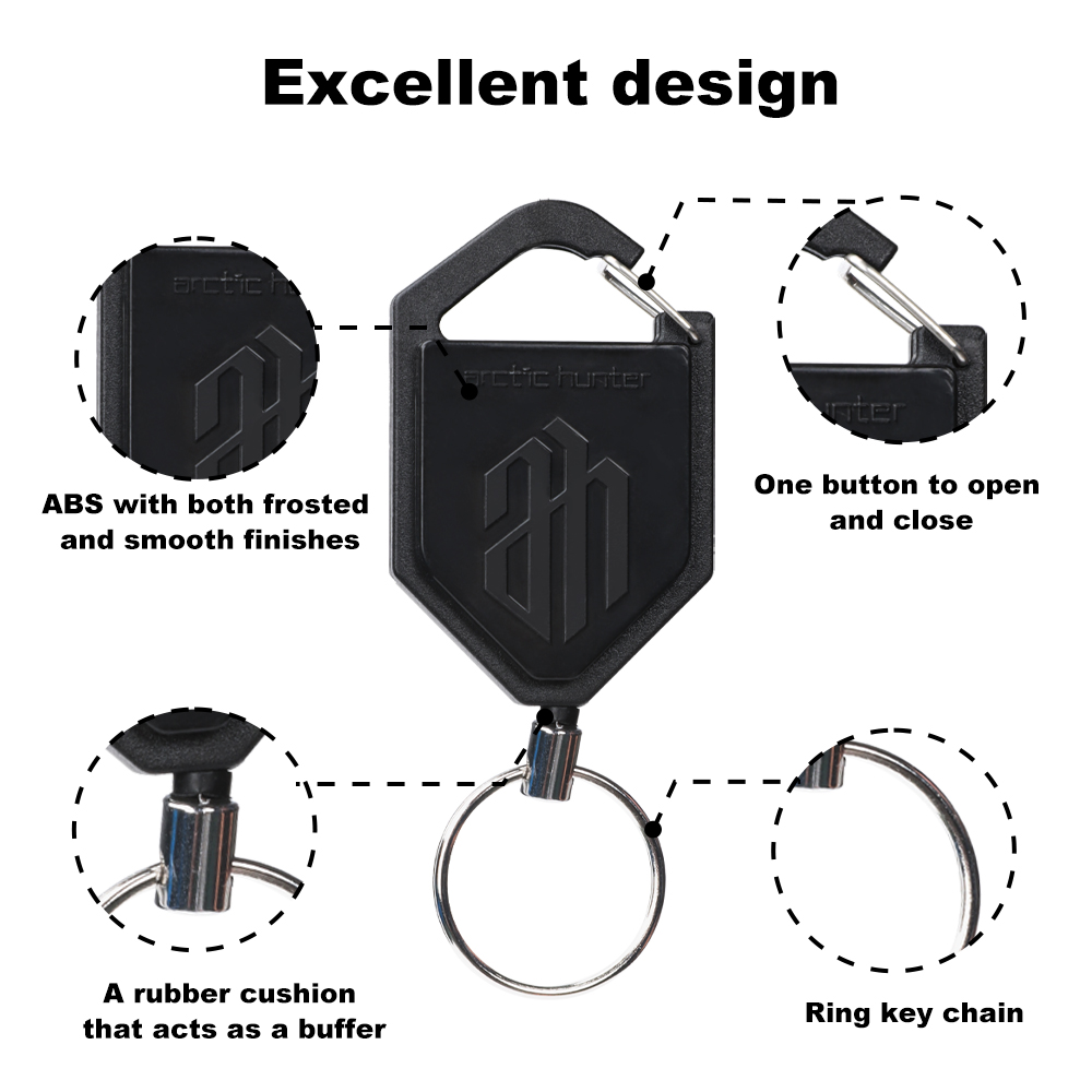 Deyi Badge Reel Fishing 2-Pack Locking Retractable Keychain Heavy Duty Badge Holder