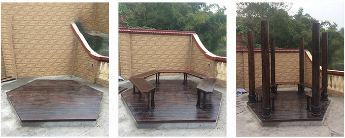 Arbours Traditional Chinese Wood Gazebo Outdoor 3.4m Solid Pagoda Garden