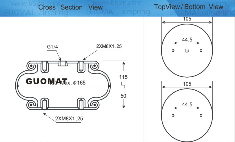Single Rubber Bellow Air Spring FS 70-7 Contitech EB-165-65 Festo For Industrial Platform