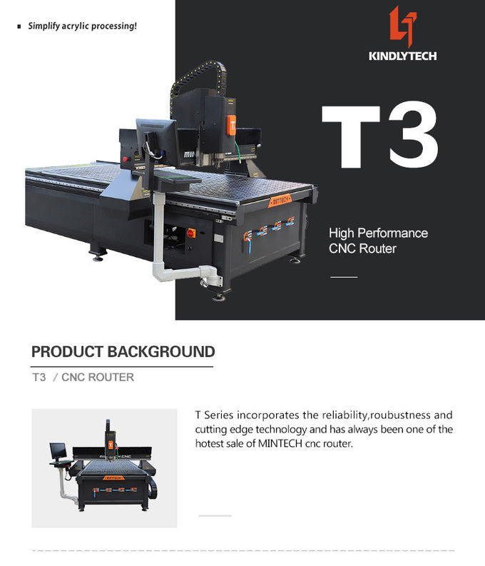 Automated 60HZ 18000rpm Woodworking Engraving Machine For Acrylic