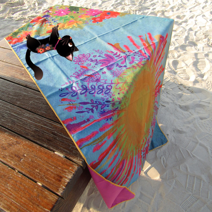 50x100 40x80 Checked Microfiber Suede Towel Sandfree Beach Towel