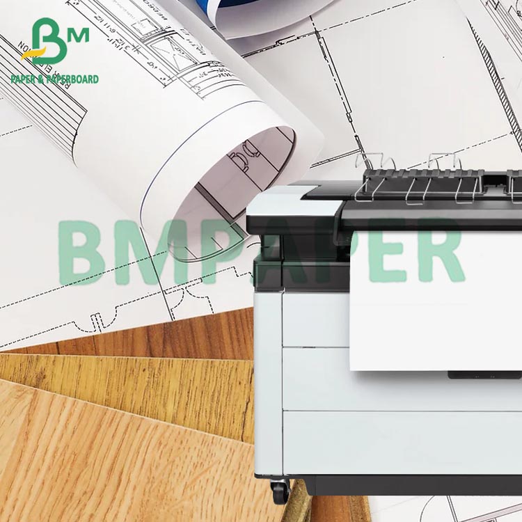 80grs Inkjet Roll Premium Bond Paper 36inch x 50 For Wide Format Printing