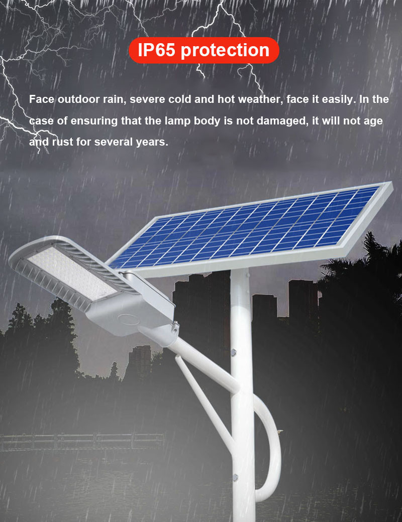 Waterproof Split Solar Street Light 100w Solar Panel Street Light With LiFePo4 Battery