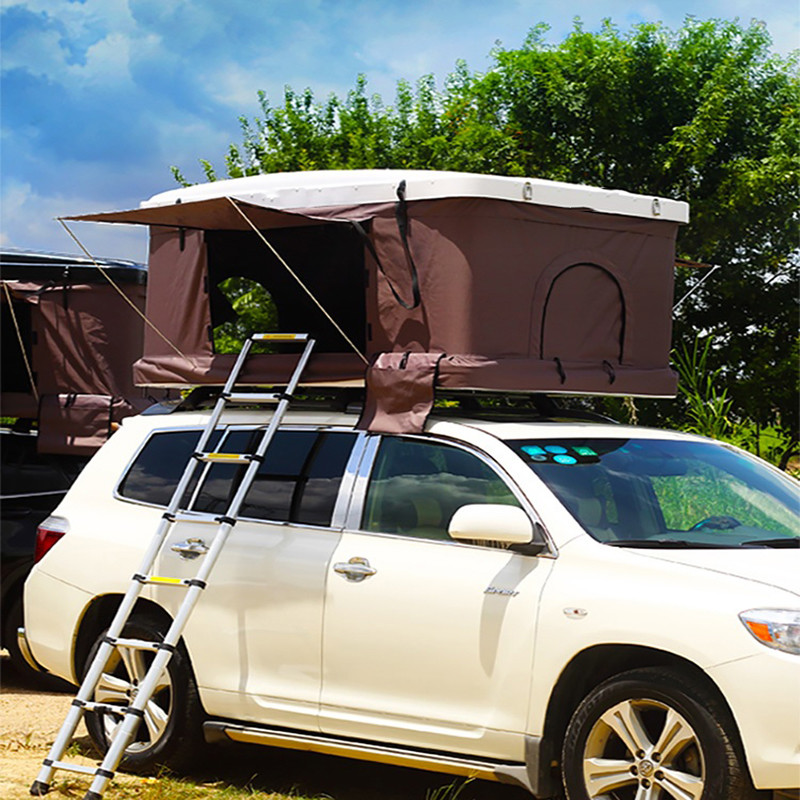 Double Layer Rooftop Camping Tent For Car , 2-3 / 3-4 Person Hard Shell Roof Top Tent