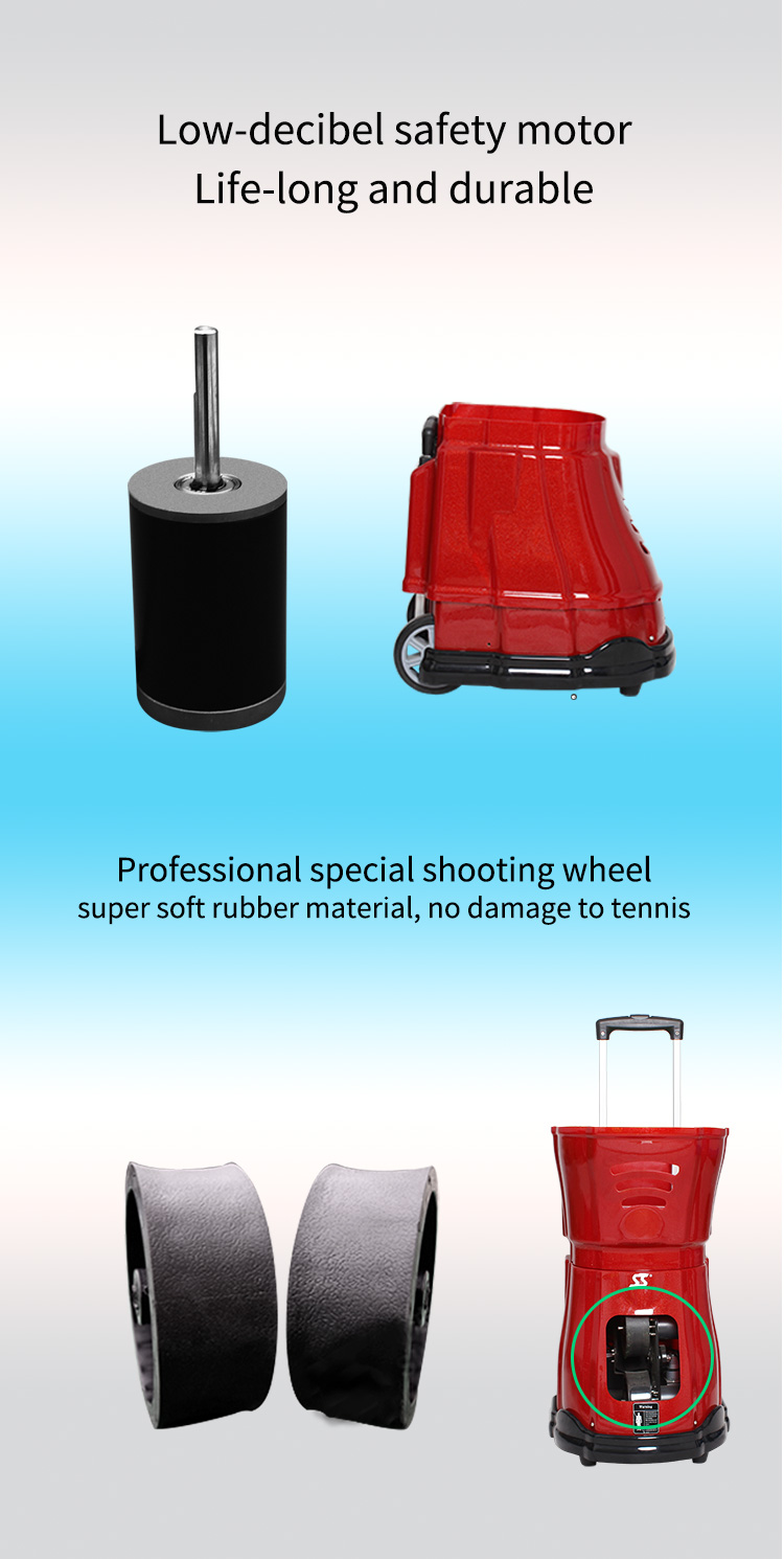 S2015 Tennis Ball Machine Server 150 Balls Capacity Topspin adjustment