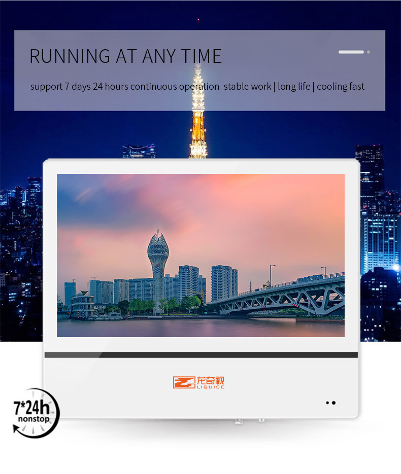 49 55 65 Inch Wall Mounted Advertising Display Android 7.1