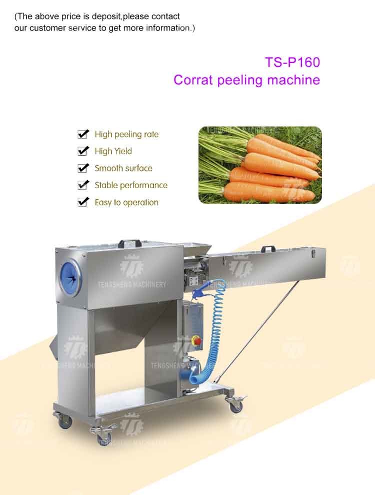 Automatic Stainless Steel Carrot Peeling Machine 0.1kw Food Processing Line