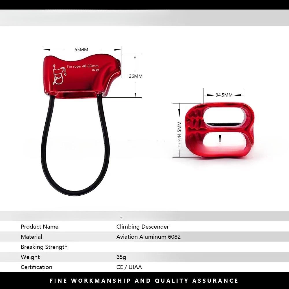 Galvanized High Rise Descender for Rapid Descent Climbing Gear and ATC Protection Device
