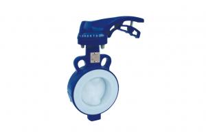 High Temperature PTFE Lined Butterfly Valve Handled  Apply In Sea Water Sewage