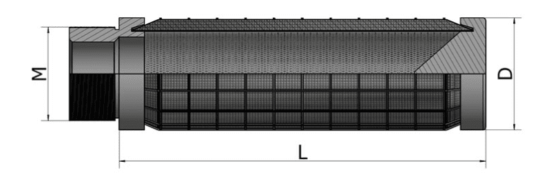 Stainless steel pleated cartridge type 8 specification diagram