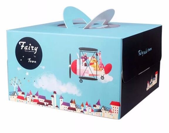 Wholesale custom Paper Cookies packing Cake Box with PVC window,Wholesale Plastic Square Birthday Wedding Packaging Clea