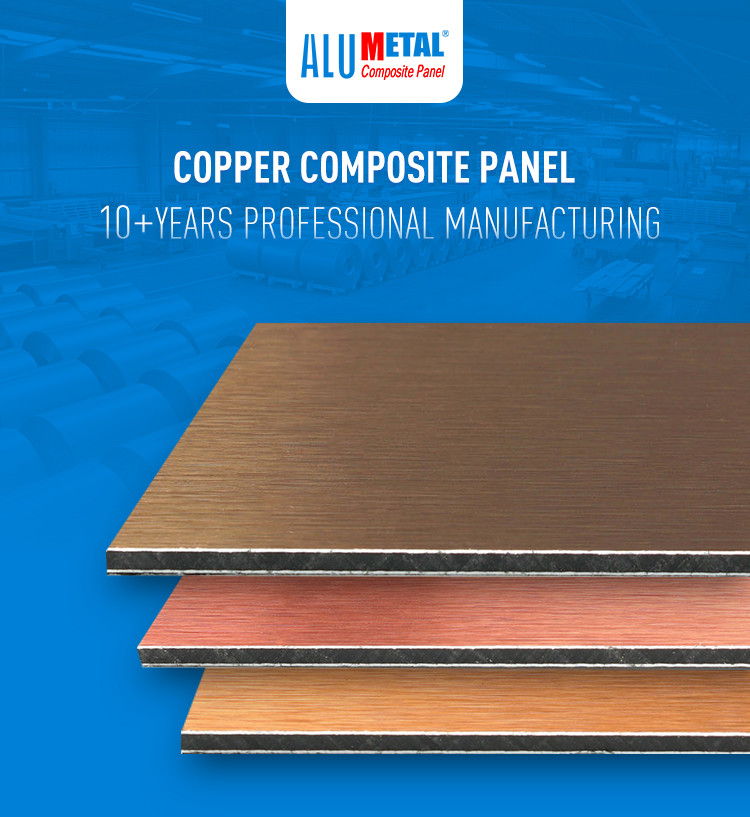 3mm Copper Sandwich Metal Composite Panel Aluminum Cladding Anodized Finish