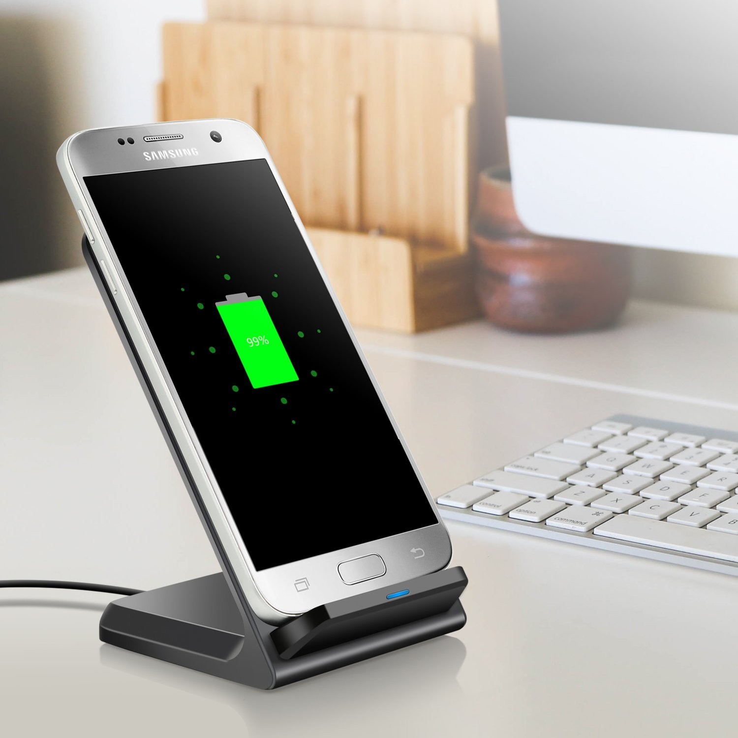 2018 Newest Universal Fast Wireless mobile phone Charger 2 Coils QI Charging Stand Pad for iPhone 8 and Andriod