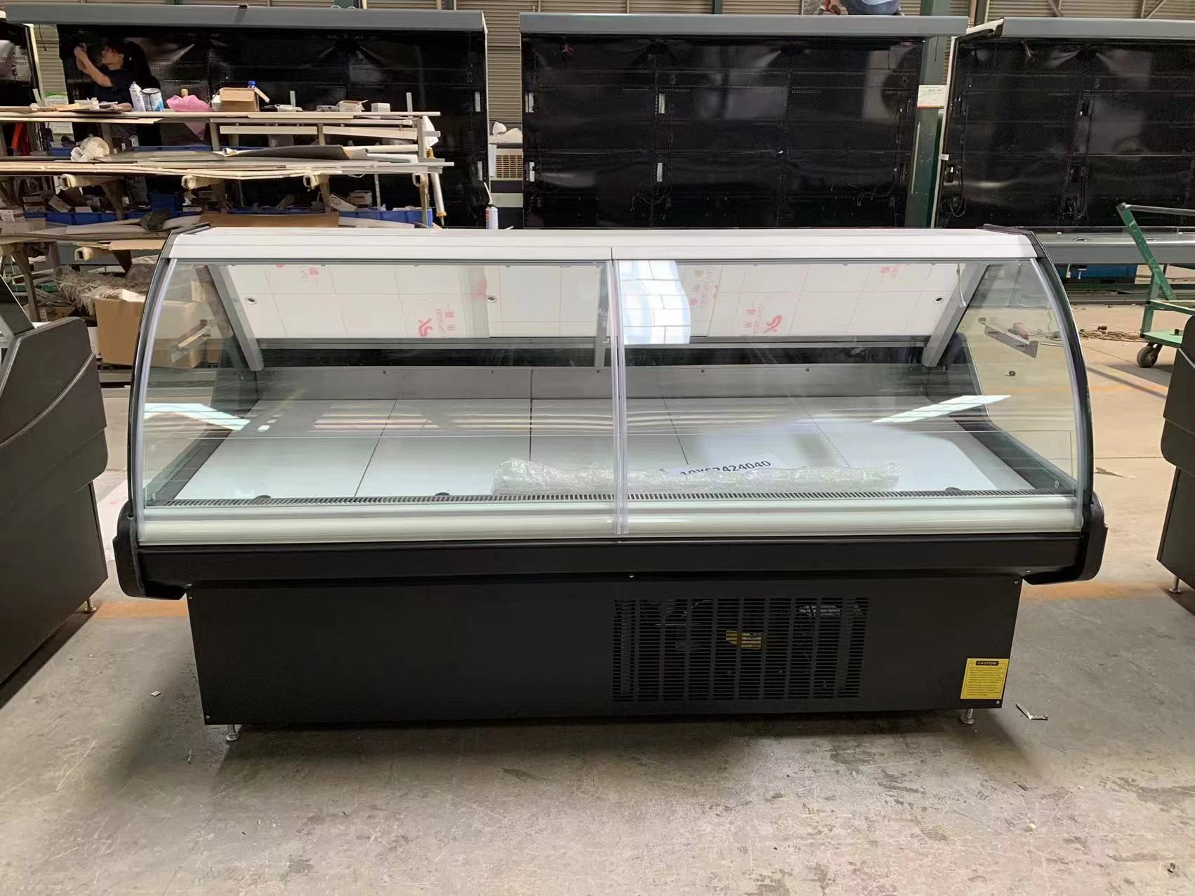 Butchery Equipment Commercial Fresh Meat Display Showcase With Glass Cover