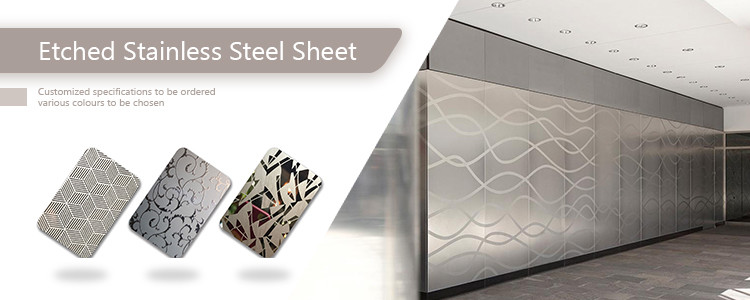 Modern Stainless Steel Wall Cladding Sheet Plate SUS304 201 0.3mm - 3mm Etched