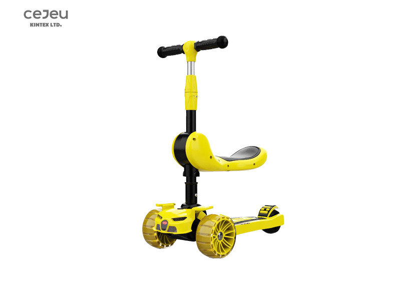 2 In 1 Scooter Push Along With Height Adjustable Seat Rear Foot Brake