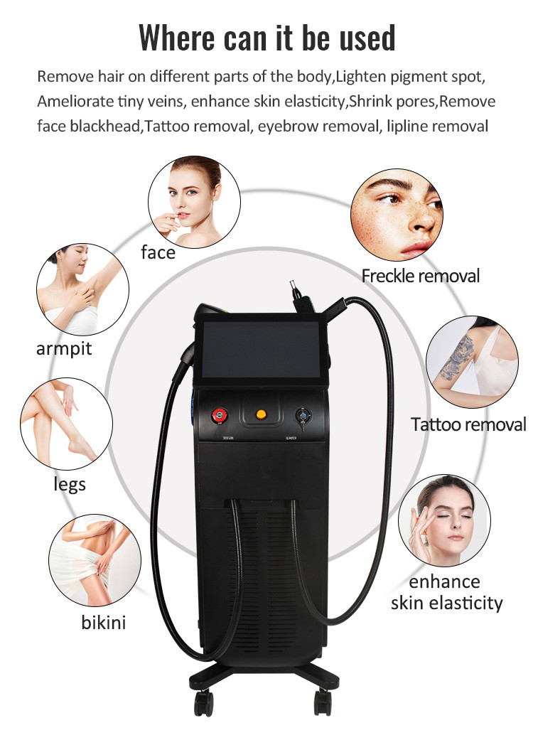 Touch Screen Soprano Titanium Laser Machine Nd Yag For Tattoo Removal