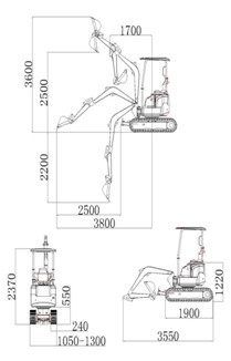 LG22EU 12KN Digging Force Mini Crawler Excavator , 2.02t Dirt Mover Machine