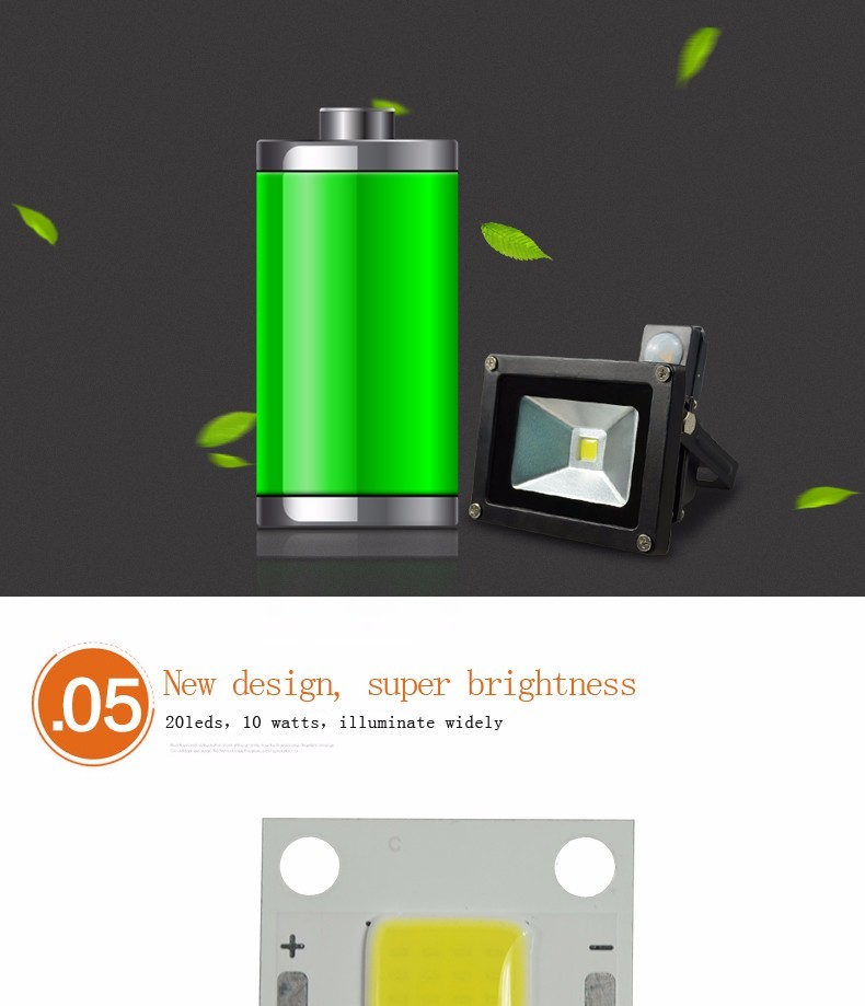 N500H 10 watt one led focus light solar power flood light led energy saving