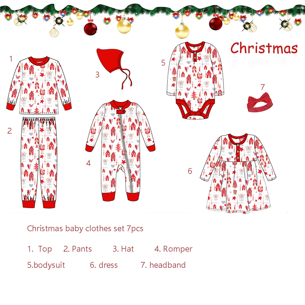 Christmas Baby long sleeve girls dresses christmas printing clothing children outfits girl dress