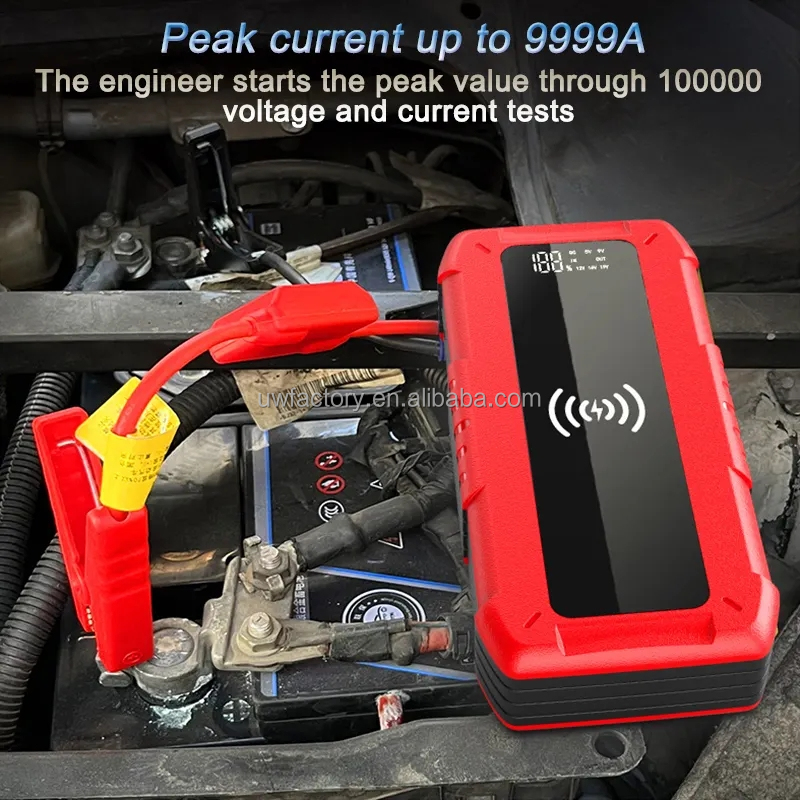 AC400V Rated Output 12V 72000mAh Multifunction Portable Car Jump Starter with Flashlight and 225kWh Storage Capacity
