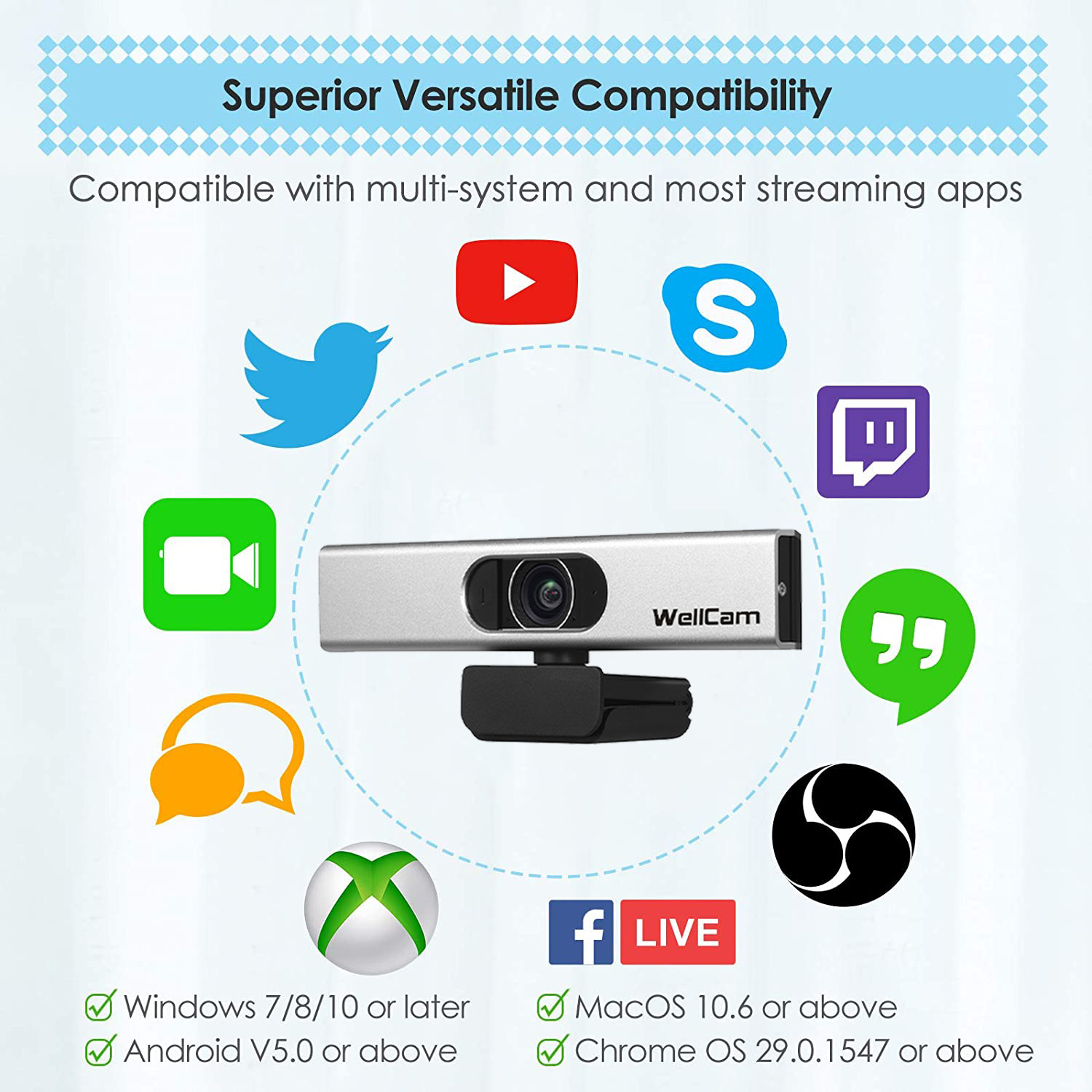 H.265 H.264 USB Capture Ip Camera 1080P Full HD Web Cam With Beauty