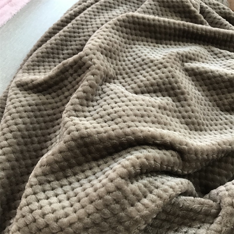 All-Season Custom Solid Square Flannel Blanket 300GSM Coral Fleece Sofa Throw Blanket