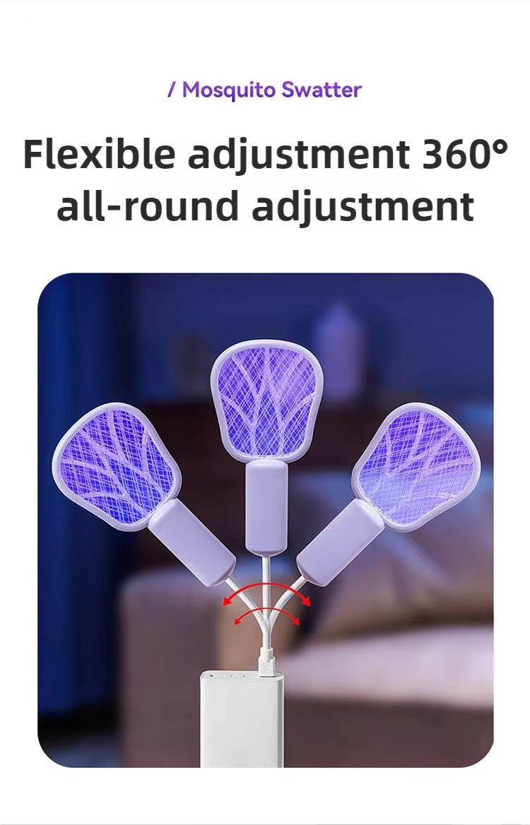 JZ 3 in 1 USB Type Portable Mosquito Lamp with Night Light and High Voltage