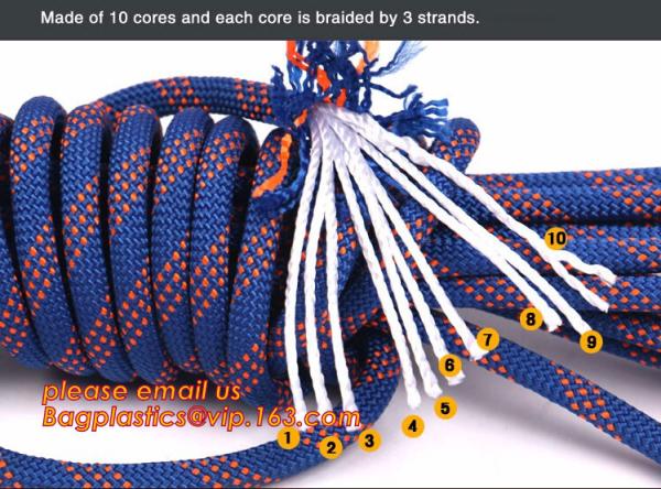personal protective escape rope polyester rope, high strength fire escape safety