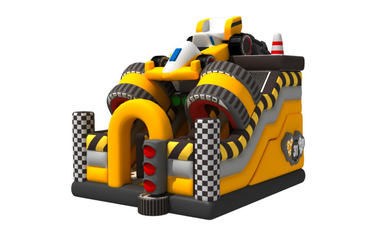 0.55mm Pvc Commercial Inflatable Water Slides Formula Racing Car Inflatable Standard Slide