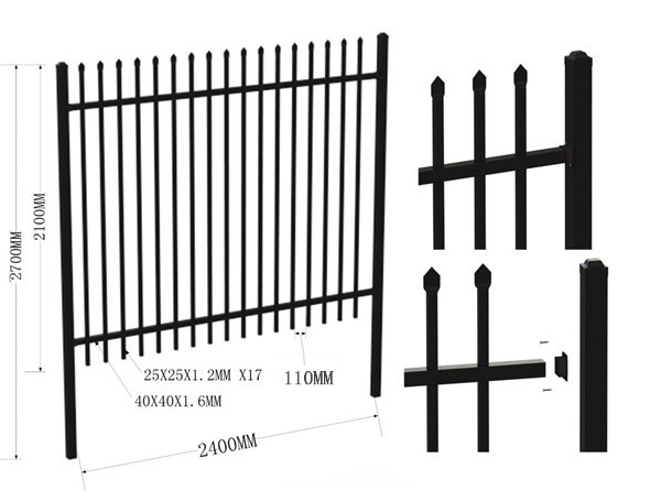 Decorative and ornamental garden 2.1x2.4m security fencing for sale
