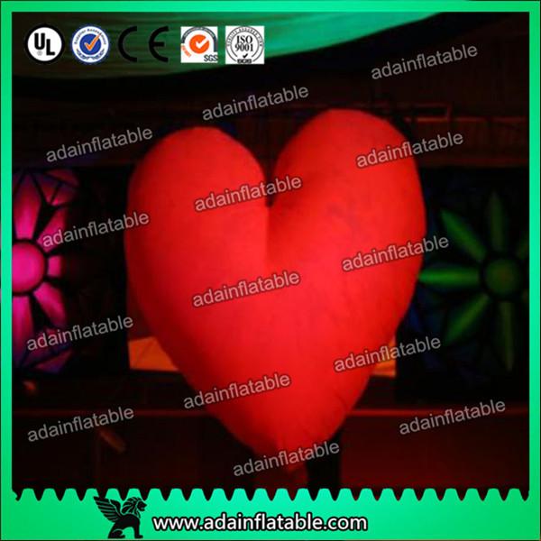 Night Club Valentine's Day Event Hanging Red Lighting 1m Inflatable Heart