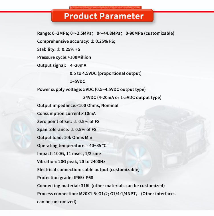 Hydrogen System Pressure Sensor UNIVO UBST-20HT Transmitter Series 4-20mA 1-5V 0.5-4.5VDC