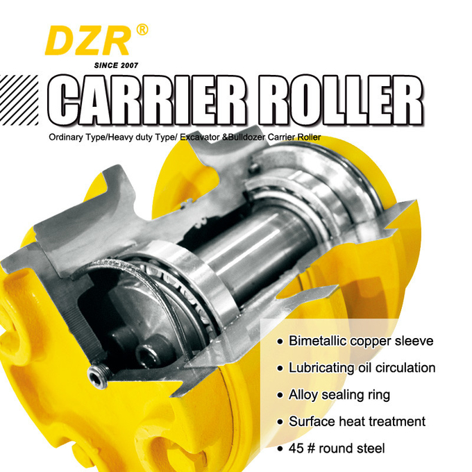 DH80 HRC53-57 Carrier Roller Mini Excavator Bulldozer Top Carrier Roller For Undercarriage Parts