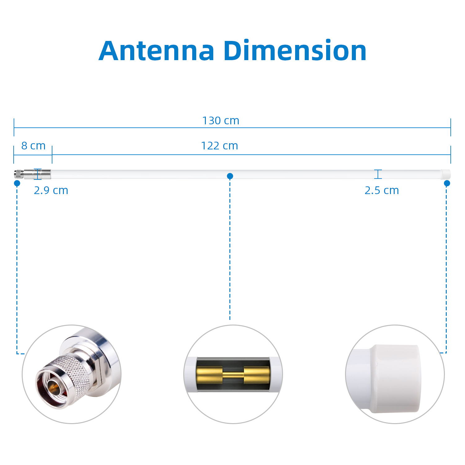 130CM 868mhz Omni Directional Outdoor Antenna Hotspot LoRa Fiberglass