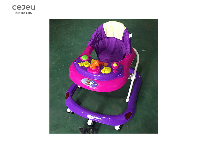 EN1273 Music Walker 61*56*50CM Silicon 8 Wheels Baby Foldable Walker
