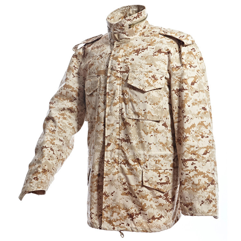 Men's Custom Woodland Camouflage Tactical Combat Jacket for Winter Outdoor Training