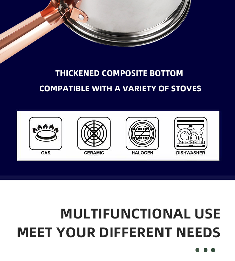 Nonstick Pots Capsule Bottom Glass Lid Round Knob 12 Pcs Stainless Steel Cookware Set Non Stick Cooking Pot Sets