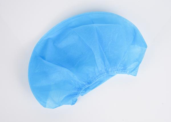 Quality Disposable Non Woven Medical Surgical Cap With Elastic , Round Nonwoven Bouffant Cap for sale