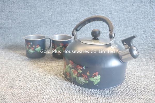Wholesale drinkware coffee water tea pot flower painting food grade stainless
