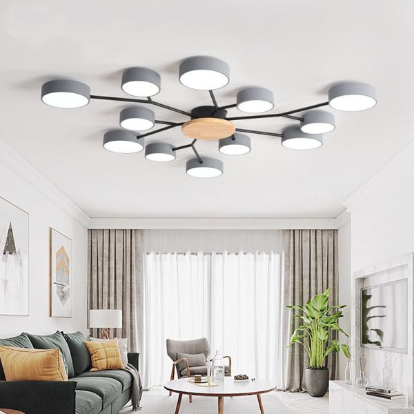 Modern living room LED lamp Nordic style bedroom LED wood ceiling flush mount