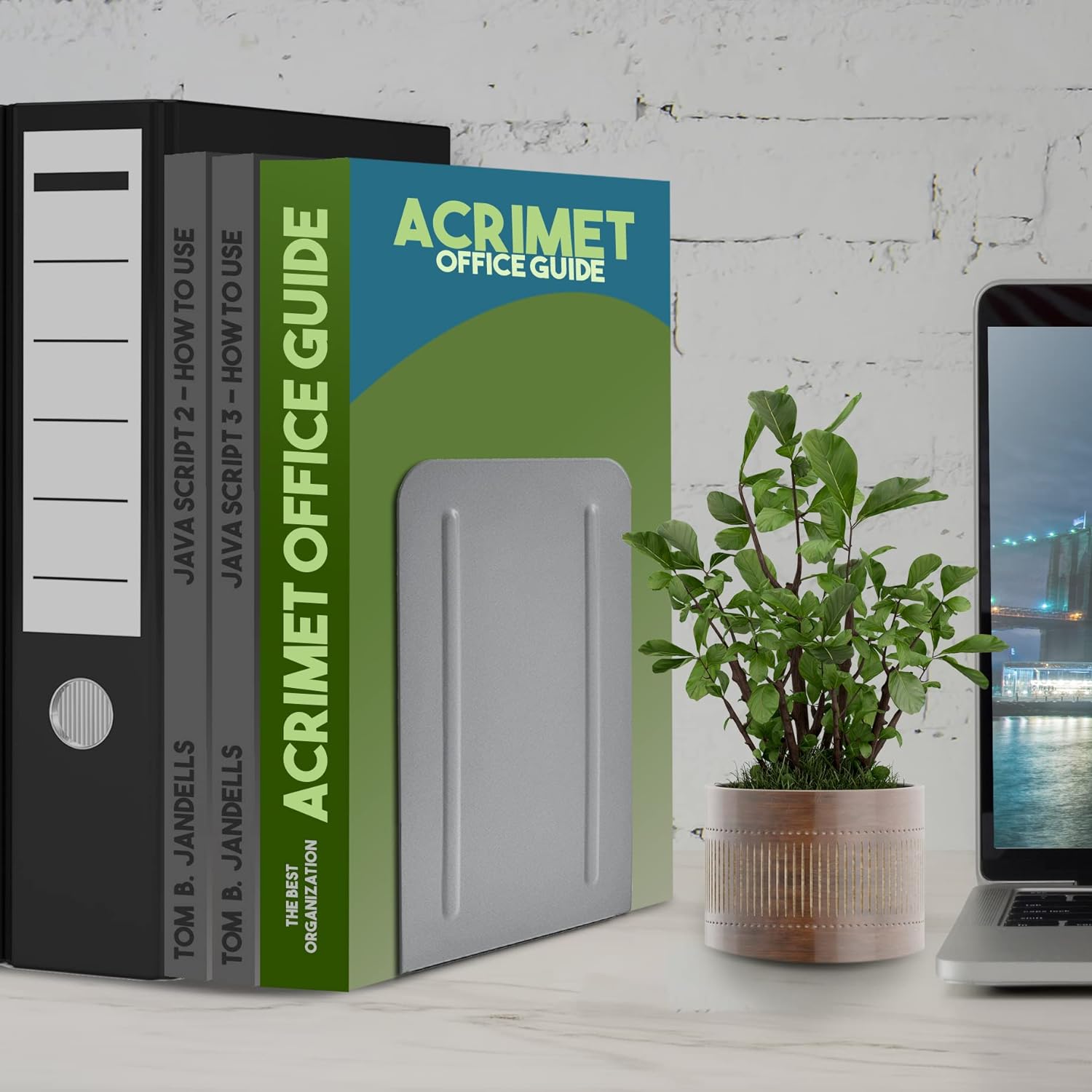 Customized Desk Organizer Book Stopper Bracket with Metal Bookend Supports 9 Inch