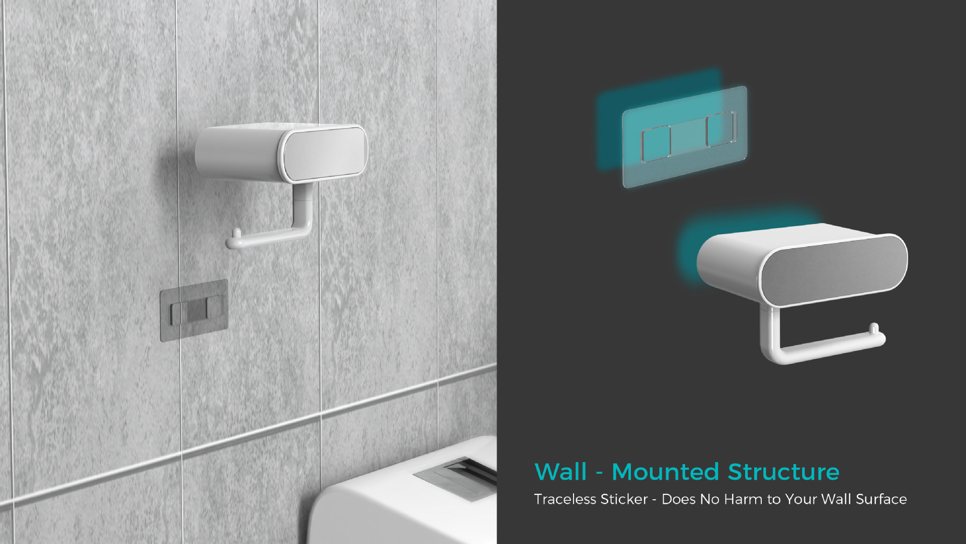 Stainless Steel Compact Bathroom Paper Holder TPR Toilet Brush Holder SET Durable Toilet Brush Tissue Holder