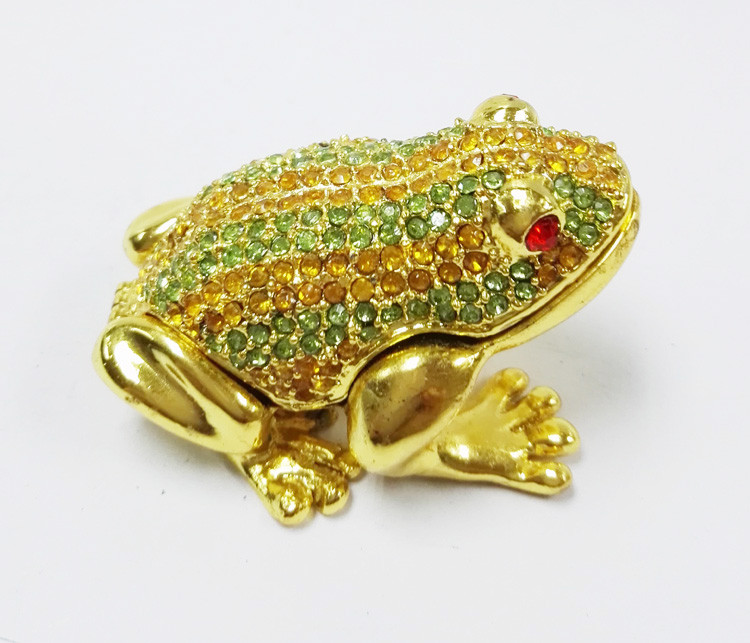 Animal trinket jewelry box Frog diamond decoration trinket jewelry box metal jewelry box