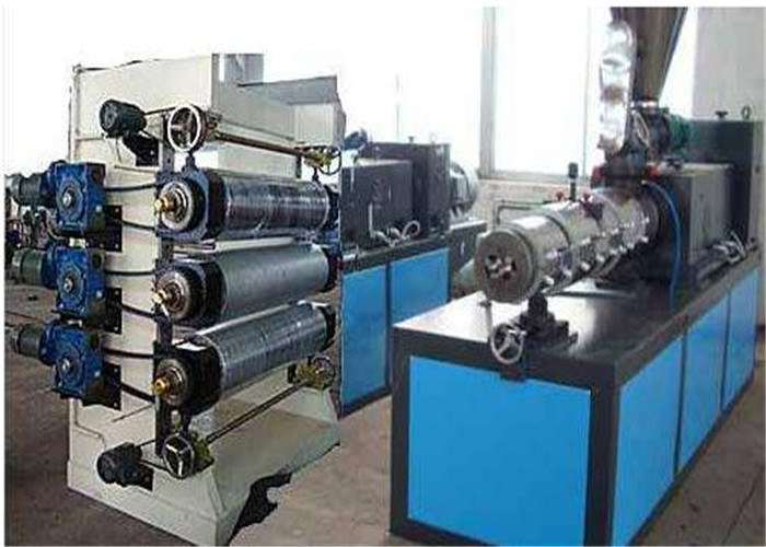 Plastic Sheet Extruder Machine , Double Screw Bule Plastic PVC Sheet Production Line