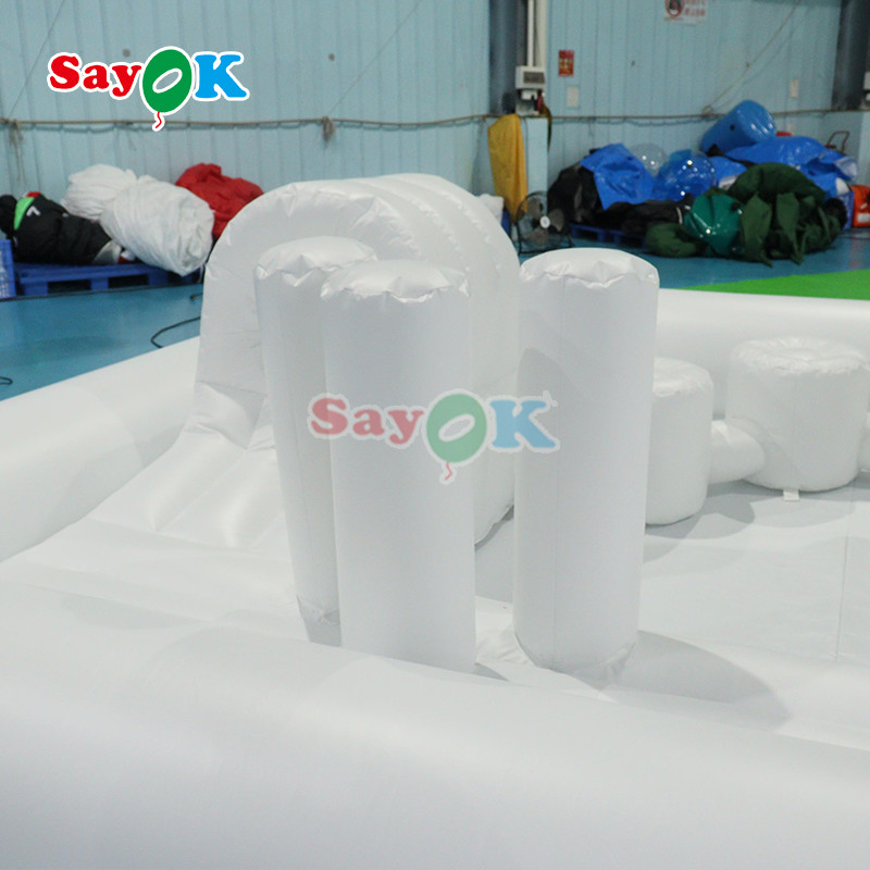 Customized Commercial Soft Play Equipment White Splash Pad Inflatable Water Park Bouncing Castle Slide