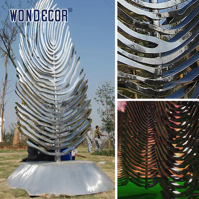Customized Stereoscopic Stainless Steel Tree Sculpture Garden Decoration Abstract Geometric