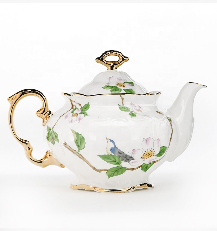 Ceramic Chinese Teapot Kettle Floral Design Teapot Large Capacity For Afternoon Tea