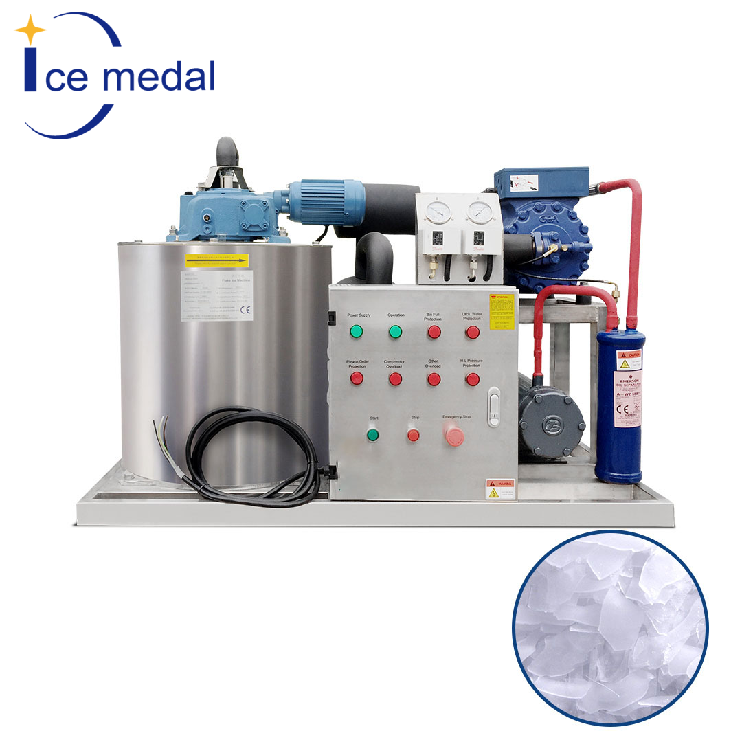 Low Energy 1500 Kg Salt Water Flake Ice Making Machine 13.49 KW