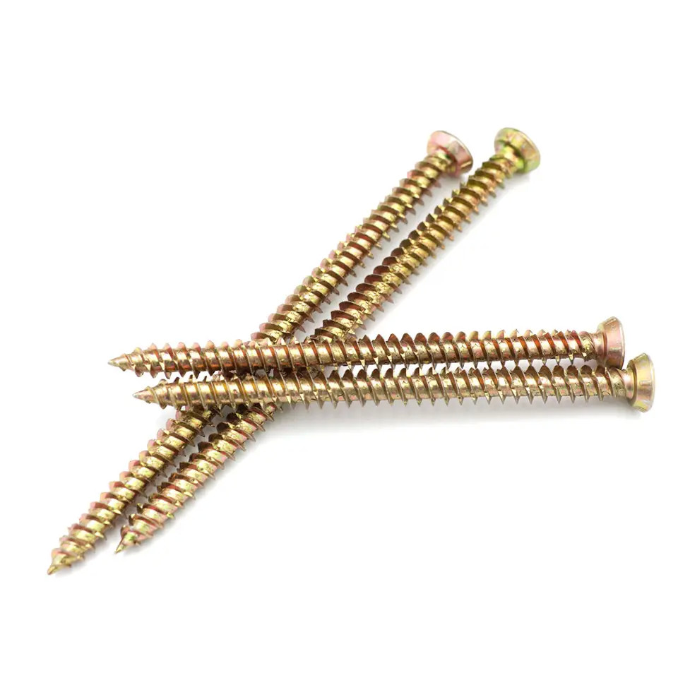 Countersunk Head Concrete Screws Carbon Steel Galvanizing Yellow Drilling Concrete Screw